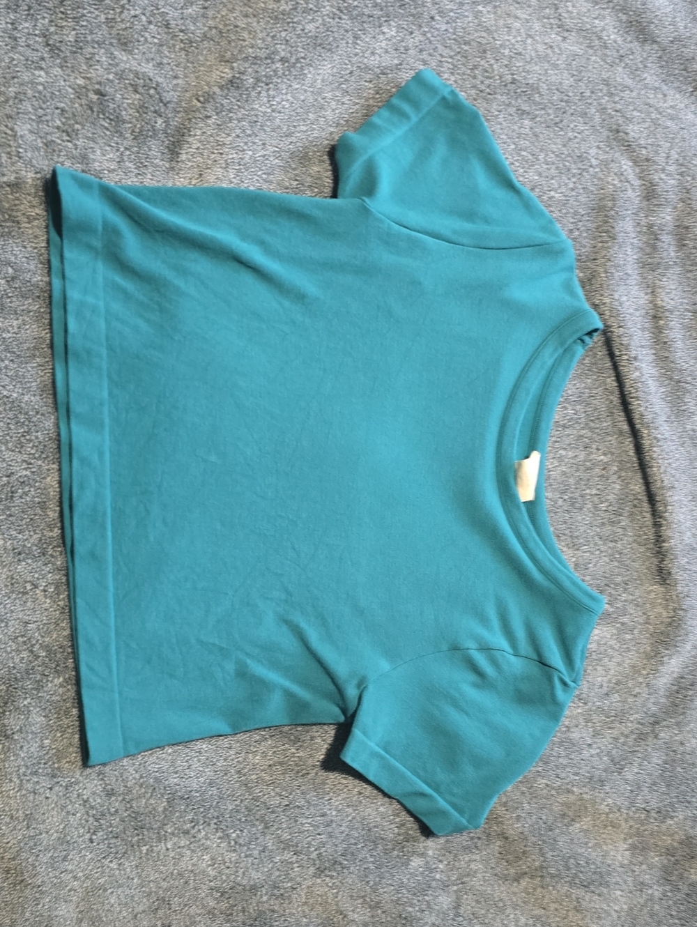 Women’s Cropped Crew Neck Top in Teal